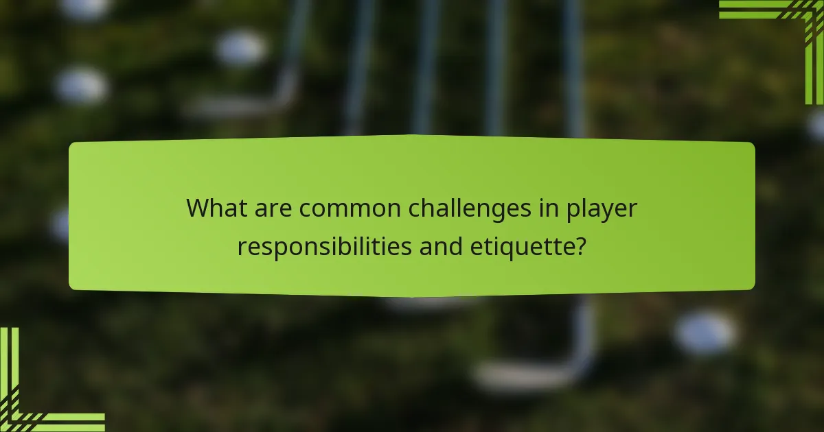 What are common challenges in player responsibilities and etiquette?