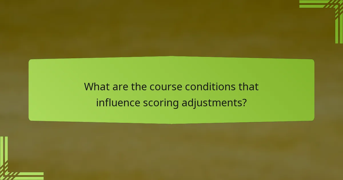 What are the course conditions that influence scoring adjustments?