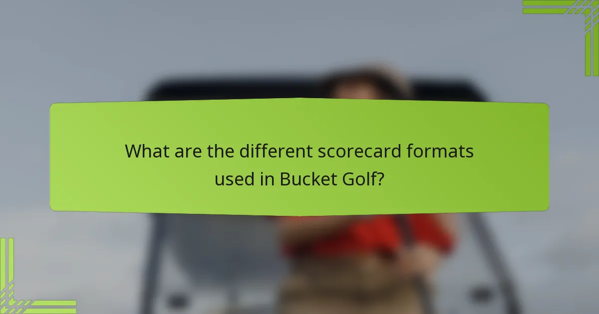 What are the different scorecard formats used in Bucket Golf?